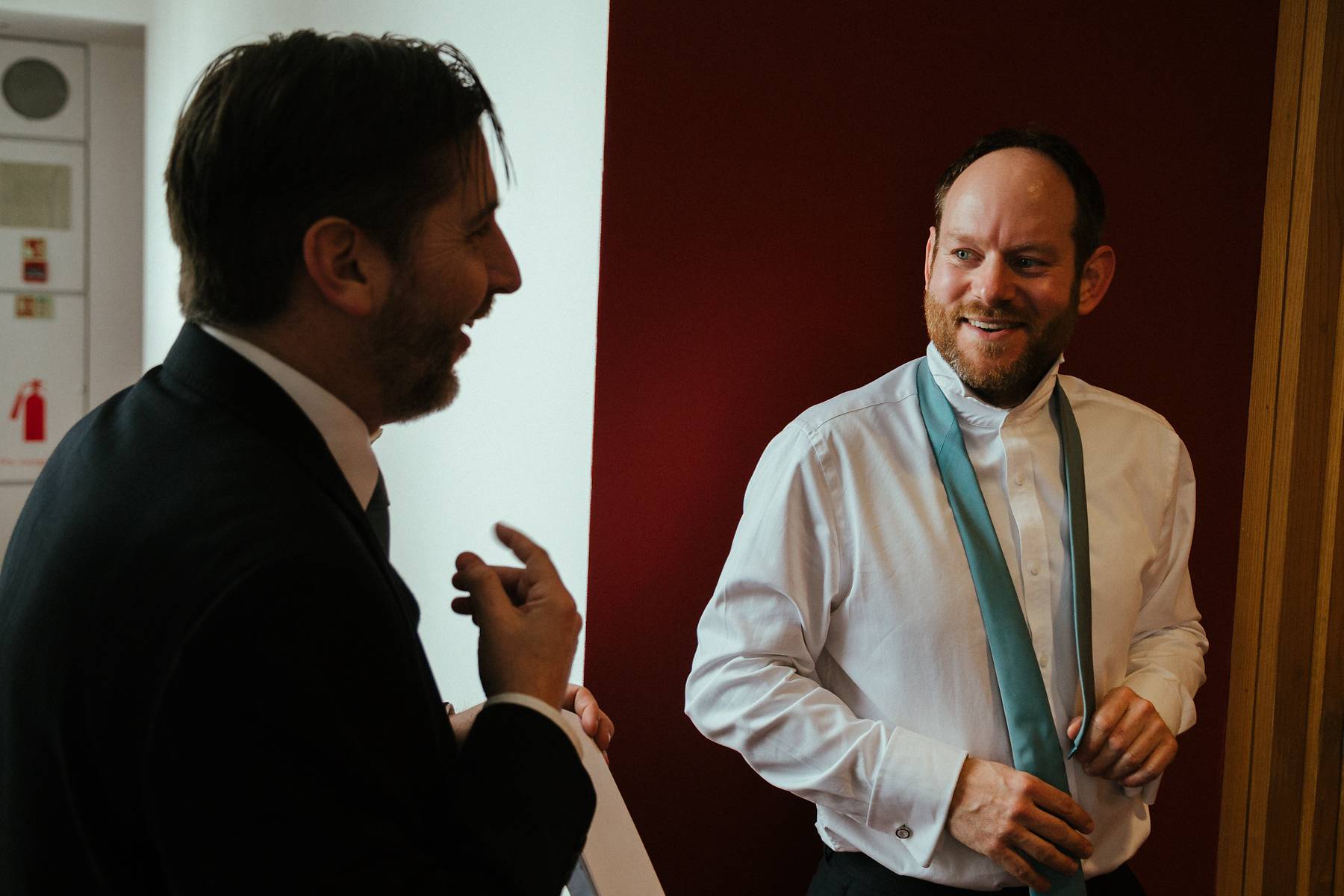 Groom getting ready in the venue