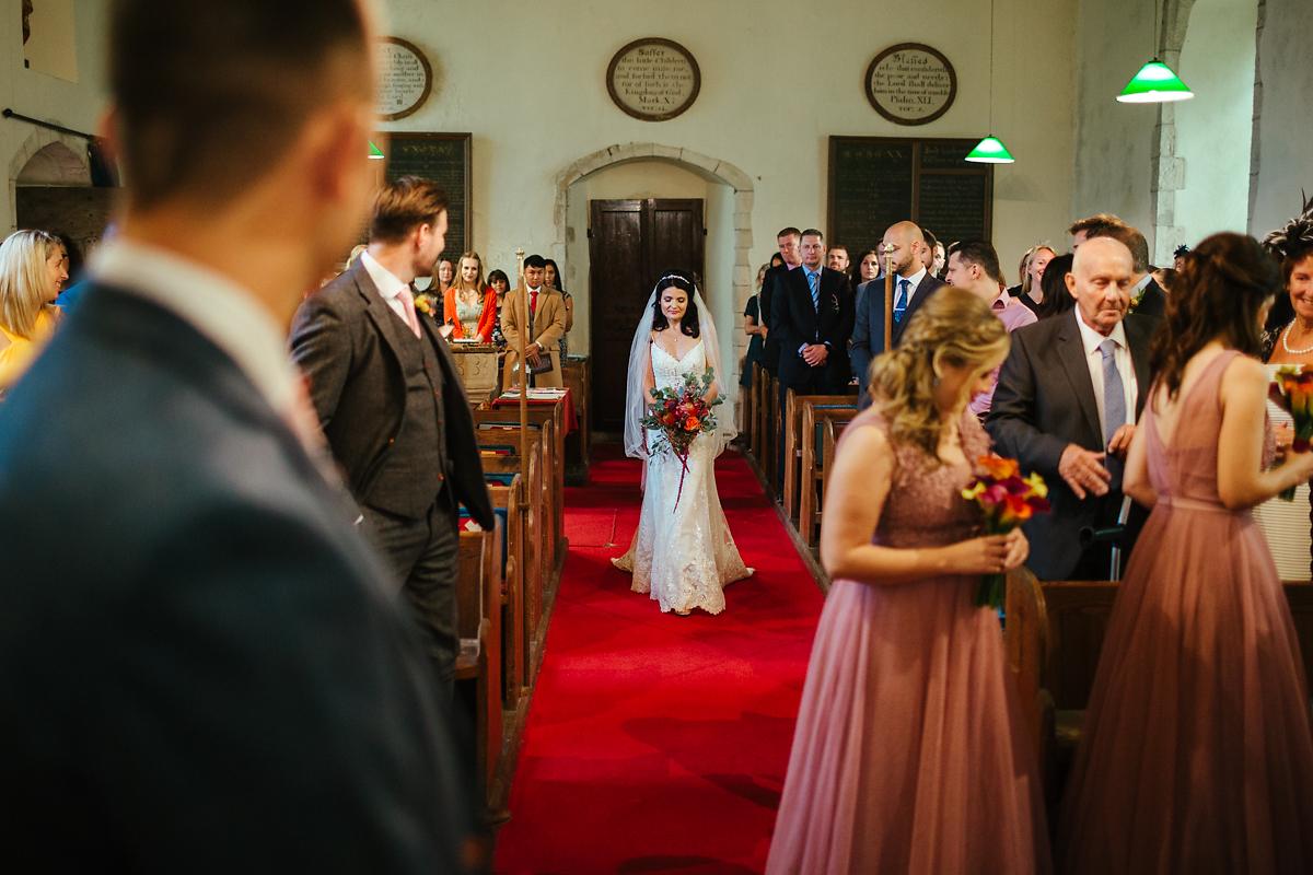 Bride enters to St Peter and St Paul Bilsington