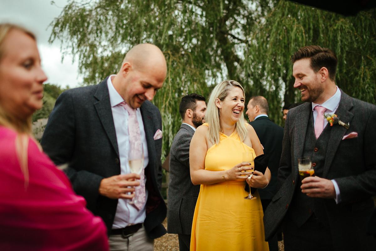 Outdoor wedding reception at Odo's Barn in Kent