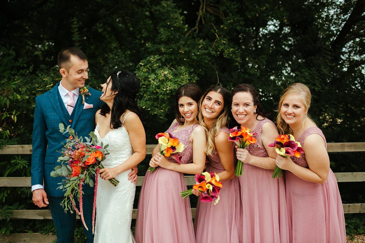 Fun wedding group photo idea