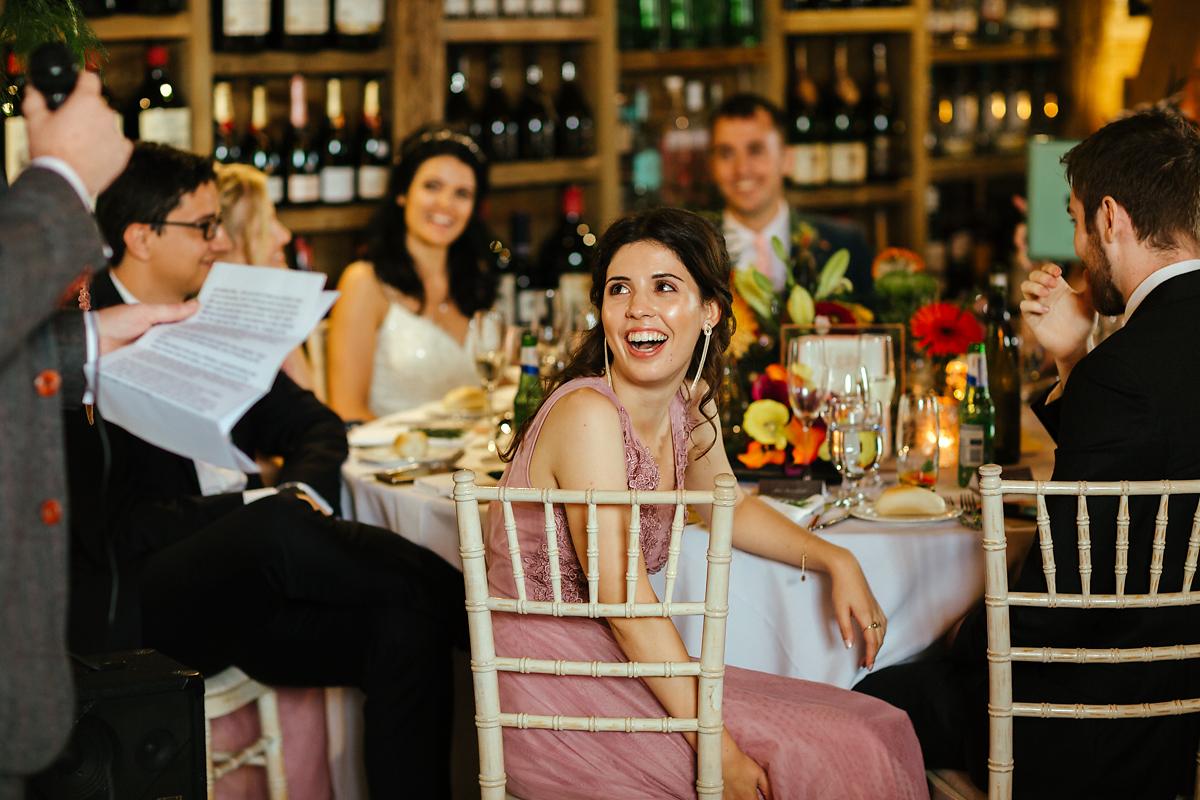 Fun Wedding speeches at Odo's Barn in Bislington