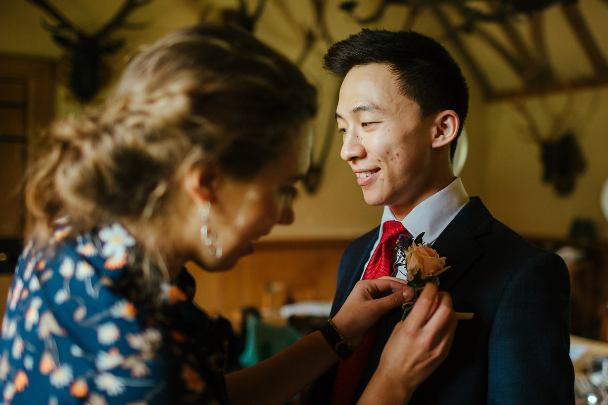 Groom getting ready at the Dairy