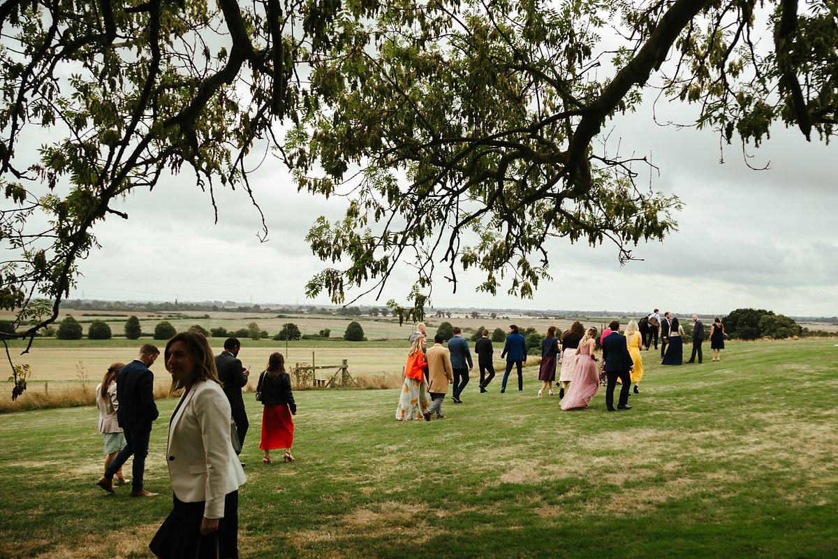 Outdoor wedding reception at Odo's Barn in Kent