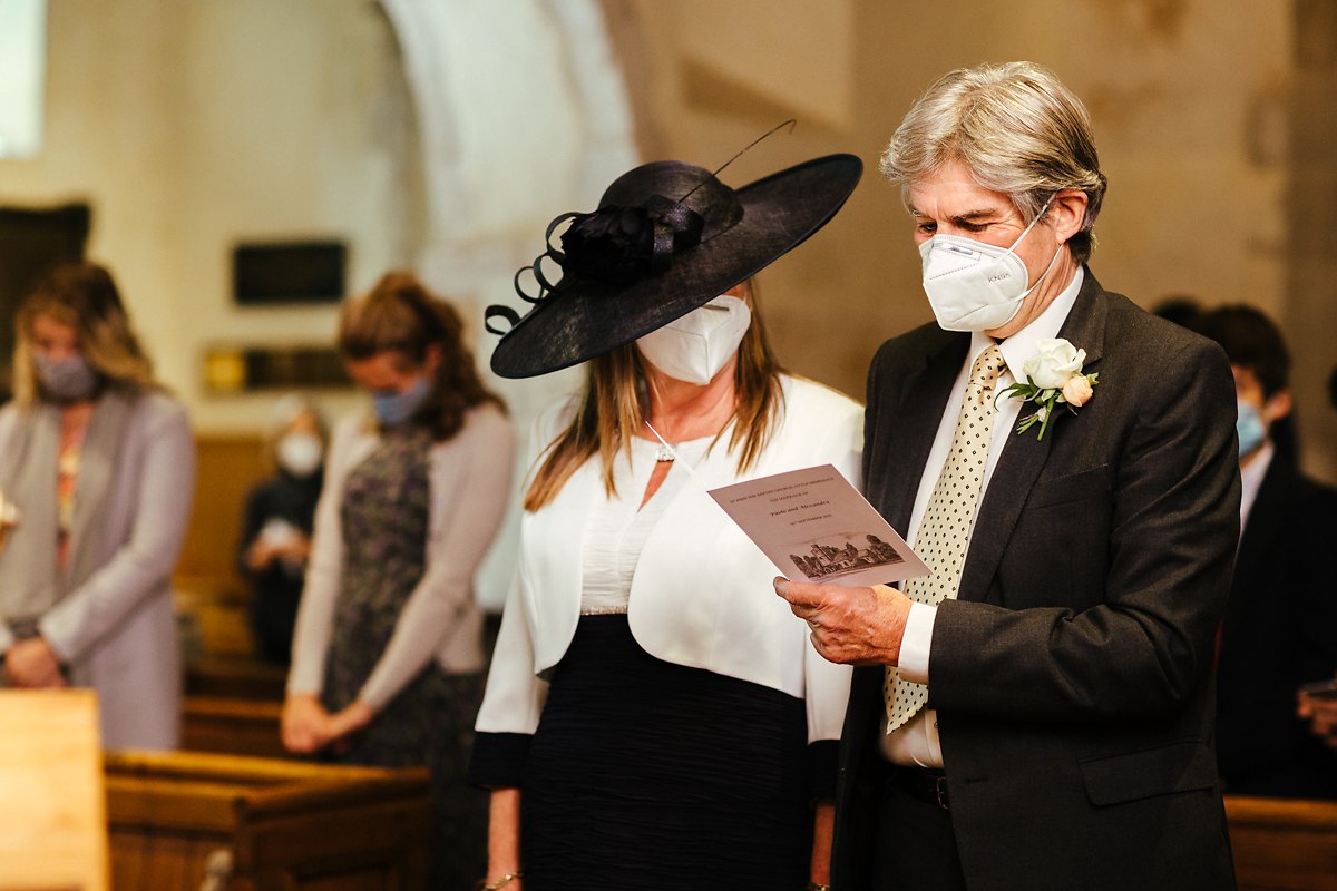 Wedding guests wearing a mask in 2020