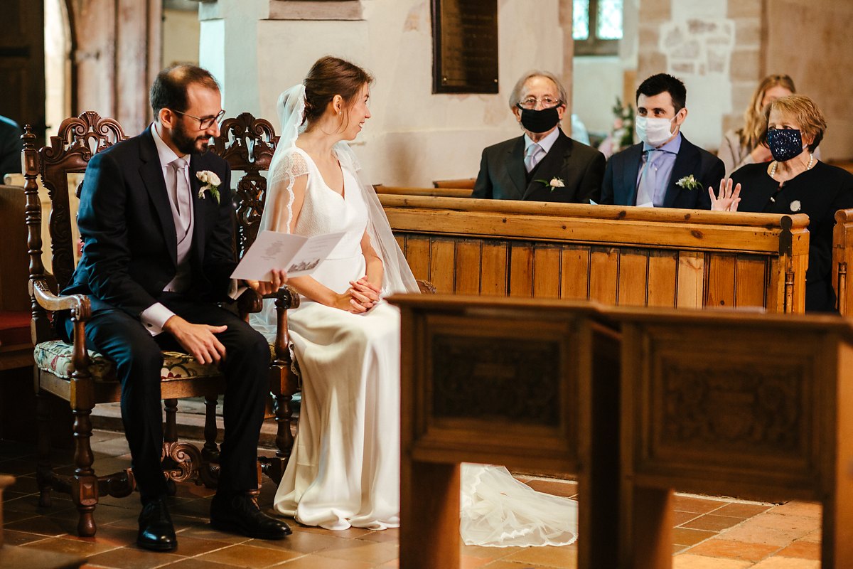 Socially distanced wedding ceremony in Buckinghamshire