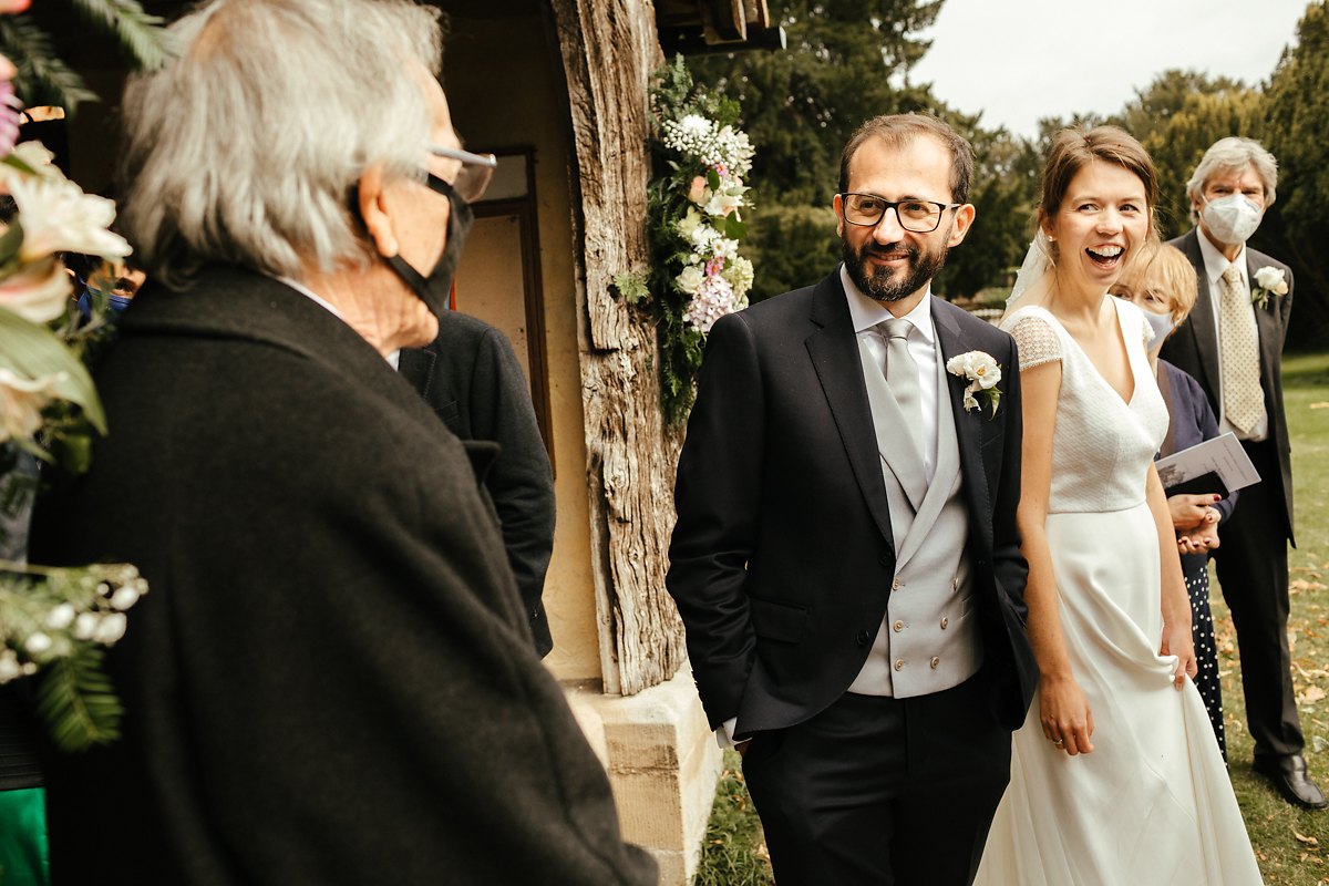 Father of the groom cracking a joke