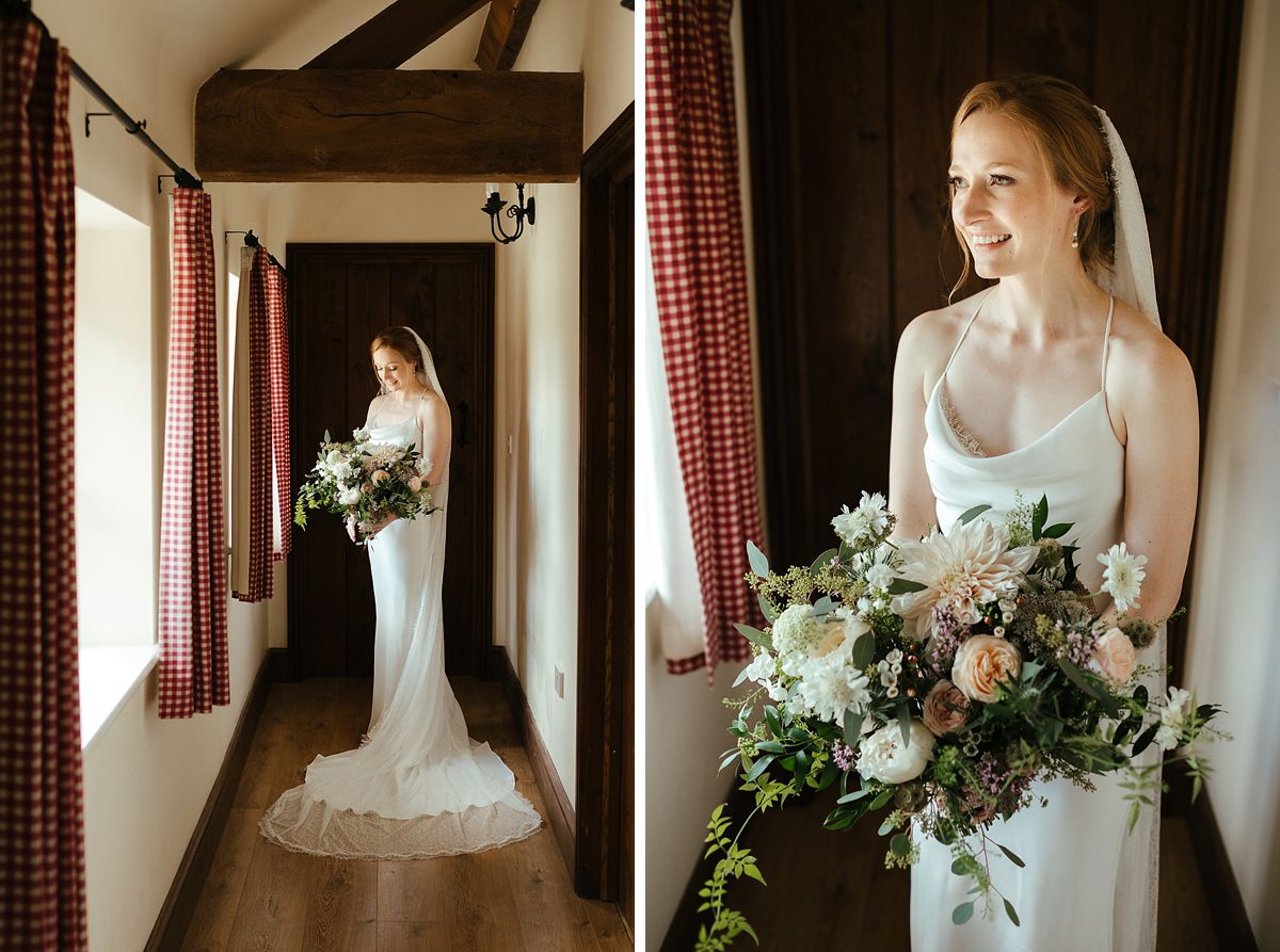 Natural bride portraits before wedding ceremony