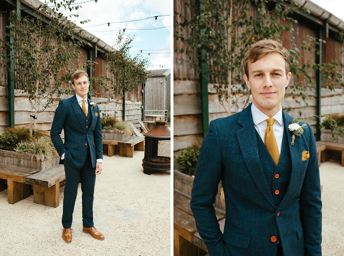 Groom getting ready at Huntsmill farm