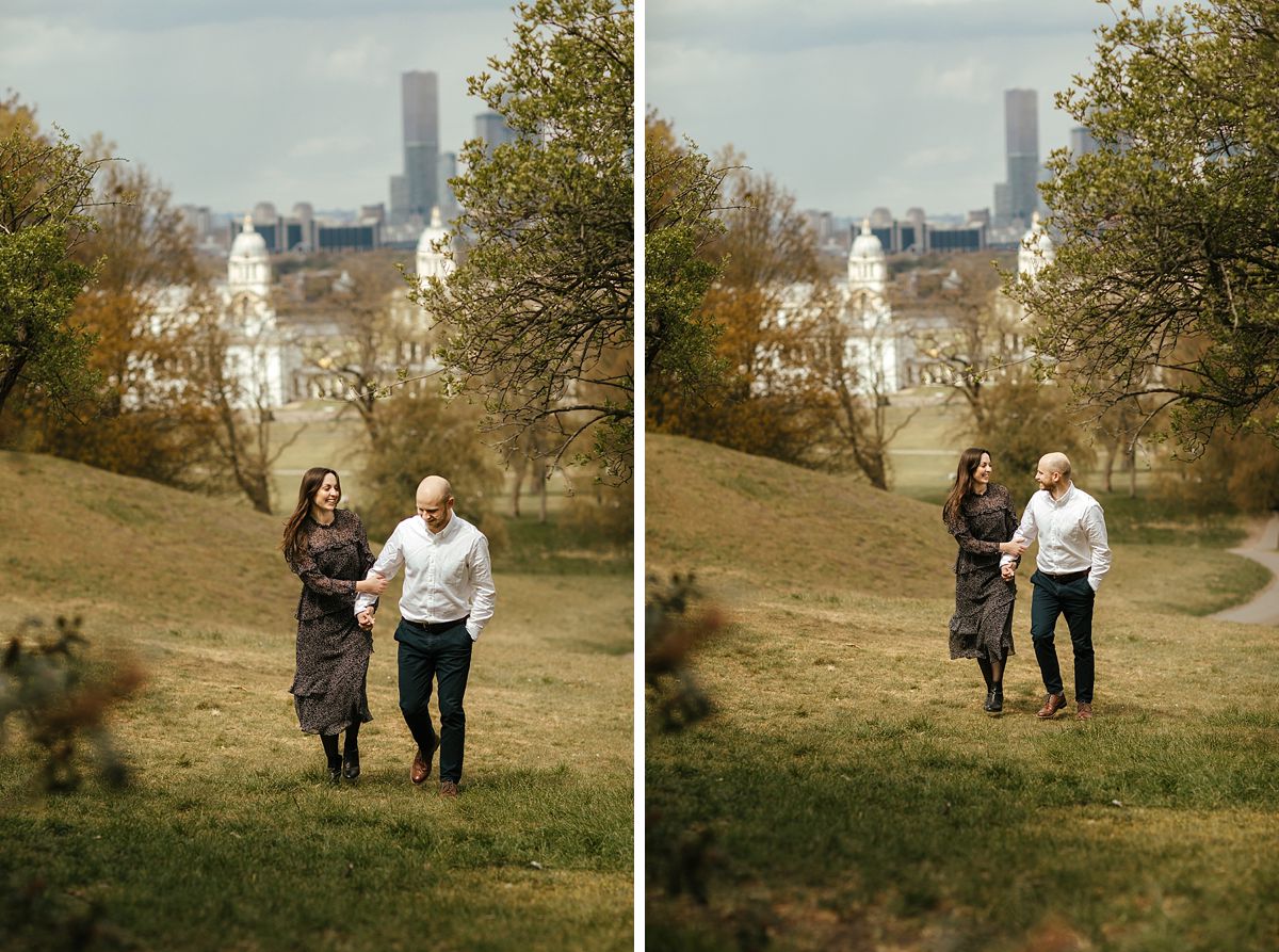 Natural London Greenwich Park Pre-wedding photos