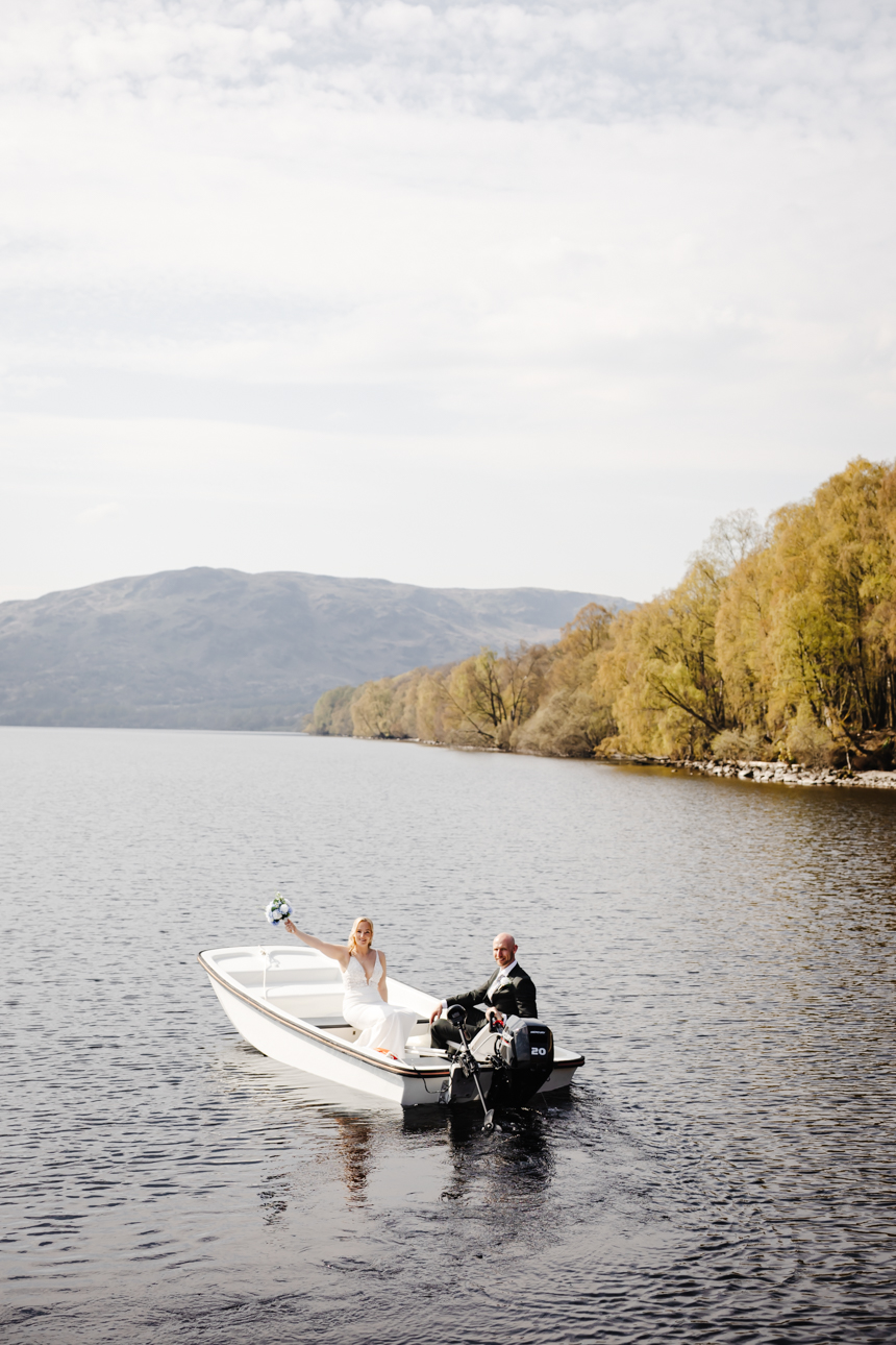 Elopement photography at Loch Katrine, Scotland